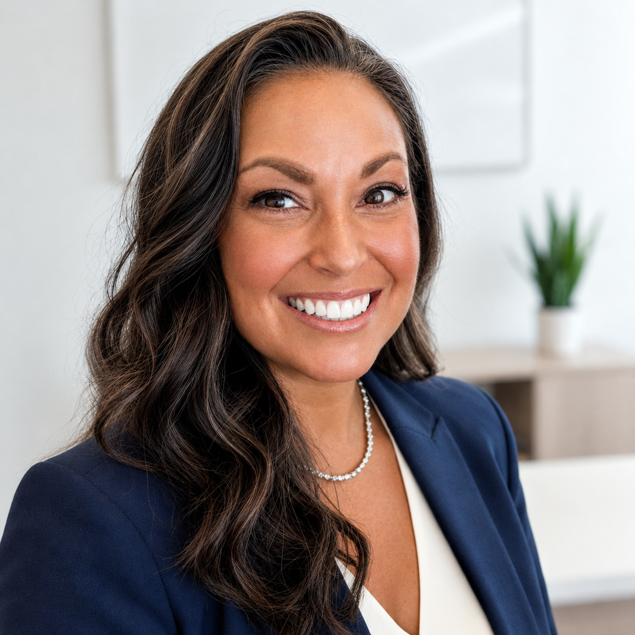 Professional headshot of the Revenue Remix founder smiling in a navy blazer